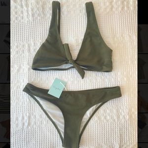 Olive Green Two Piece Suit